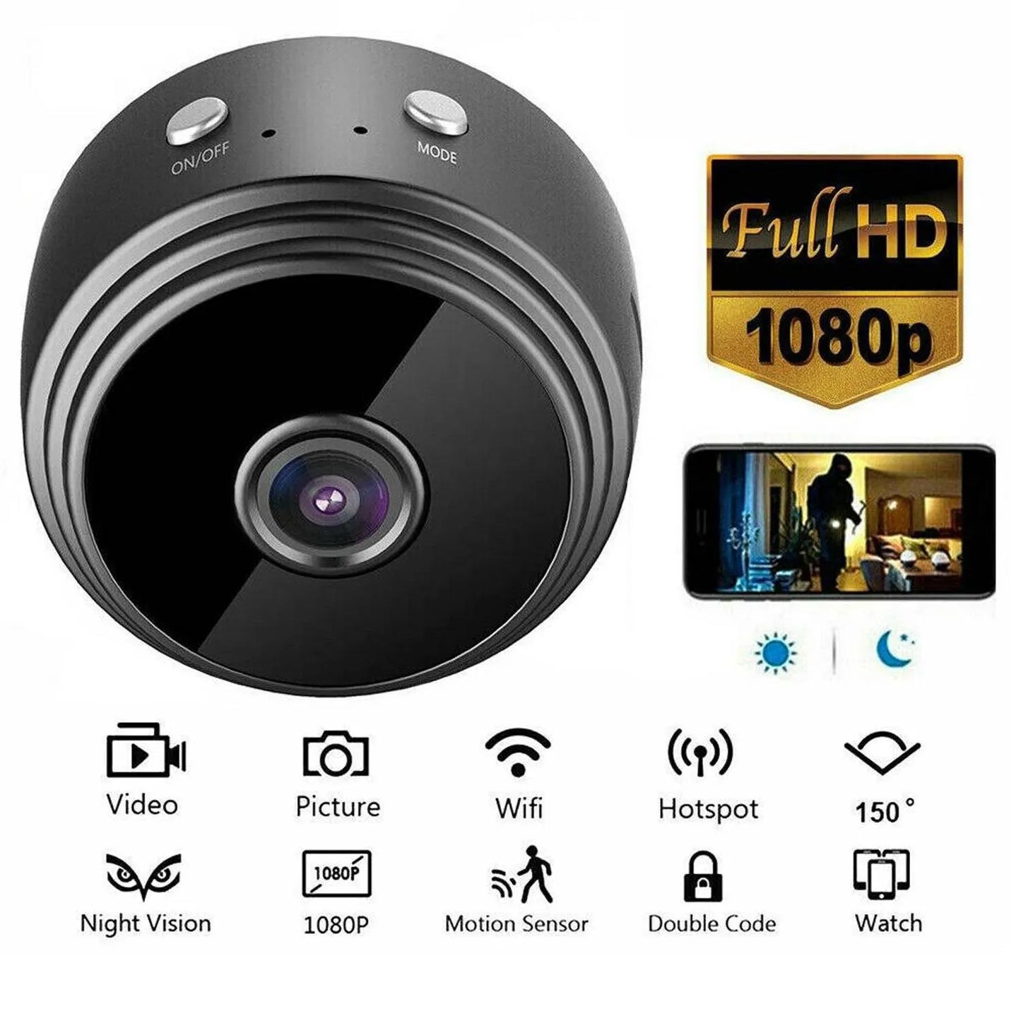 Mini Cámara Espía Wifi con Visión Nocturna – Seguridad Discreta en Todo Momento